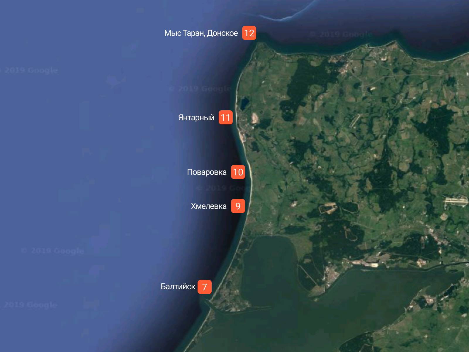 Споты западного побережья Калининградской области